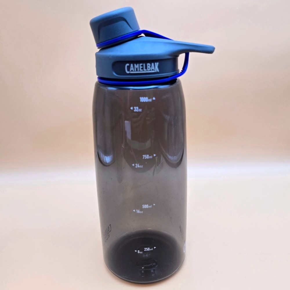 CamelBak Chute Water Bottle 32oz 1L Smoke Grey Blue BPA Free Large Spout Lid